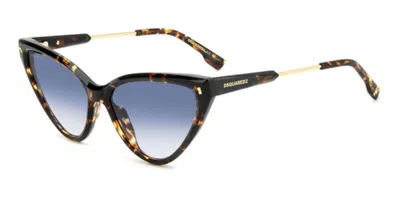 Dsquared2 D2 0134/s 086/08 Women's Sunglasses Tortoiseshell Size 58 In Brown