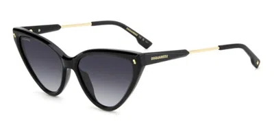 Dsquared2 D2 0134/s 807/9o Women's Sunglasses  Size 58 In Black