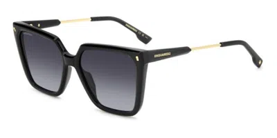 Dsquared2 D2 0135/s 807/9o Women's Sunglasses Black Size 57