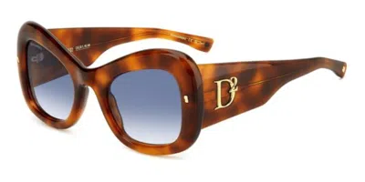 Dsquared2 D2 0137/s Xnz/08 Women's Sunglasses Tortoiseshell Size 54 In Brown