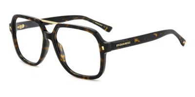 Dsquared2 D2 0145 Men's Glasses, Tortoiseshell, Size 57 In Brown