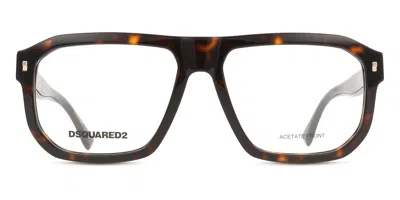 Dsquared2 D2 0146 Men's Glasses, Tortoiseshell, Size 57 In Brown