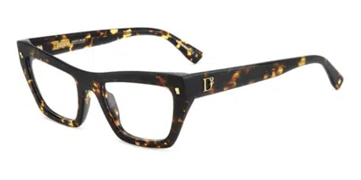 Dsquared2 D2 0153 Women's Glasses, Tortoiseshell, Size 52 In Brown