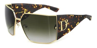 Dsquared2 D2 0154/s J5g/9k Women's Sunglasses Gold Size 73 In Black