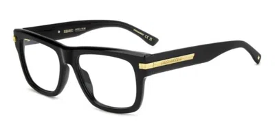 Dsquared2 D2 0163 807 Occhiali Da Vista Neri Per Uomo (solo Montatura) In Black
