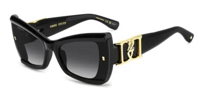Dsquared2 D2 0170/s 807/9o Occhiali Da Sole Neri Per Donna In Black