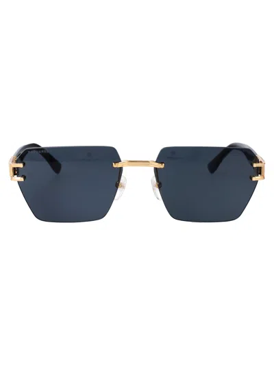 Dsquared2 Rose Gold Metal Sunglasses In Black