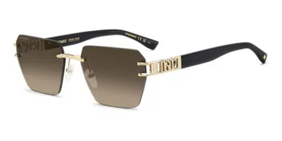 Dsquared2 D2 0173/s J5g/ha Occhiali Da Sole Oro Per Uomo In Gold
