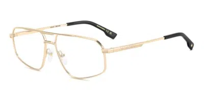 Dsquared2 D2 0176 000 Occhiali Da Vista Oro Per Uomo (solo Montatura) In Gold