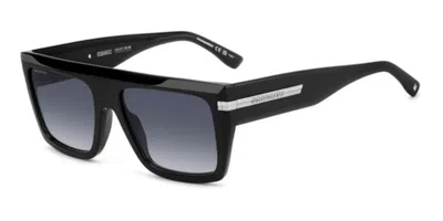 Dsquared2 D2 0177/s 807/08 Occhiali Da Sole Neri Per Uomo In Black