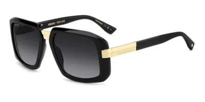 Dsquared2 D2 0178/s 807/9o Occhiali Da Sole Neri Per Uomo In Black
