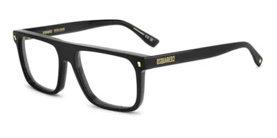 Dsquared2 D2 0182 2m2 Occhiali Da Vista Neri Per Uomo (solo Montatura) In Black