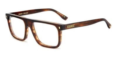 Dsquared2 D2 0182 Ex4 Occhiali Da Vista Marroni Per Uomo (solo Montatura) In Brown