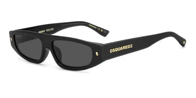 Dsquared2 D2 0184/g/s Vestibilità Orientale 807/ir Occhiali Da Sole Neri Per Donna In Black