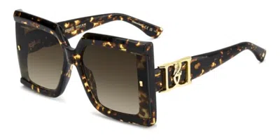 Dsquared2 D2 0185/g/s Vestibilità Orientale 086/ha Occhiali Da Sole Tartarugatishell Per Donna In Brown