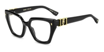 Dsquared2 D2 0186 807 Women's Glasses Black Size 53 - Free Lenses - Blue Light Block Available