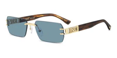 Dsquared2 D2 0189/s 000/ku Men's Sunglasses  Size 57 In Gold