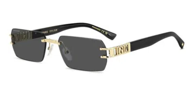 Dsquared2 D2 0189/s J5g/ir Men's Sunglasses  Size 57 In Gold