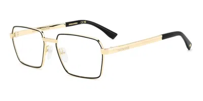 Dsquared2 D2 0193 I46 Men's Glasses Gold Size 54 - Free Lenses - Blue Light Block Available In Matte Black On Gold