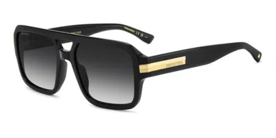 Dsquared2 D2 0197/s 807/9o Men's Sunglasses  Size 57 In Black