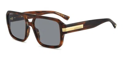Dsquared2 D2 0197/s Ex4/ir Men's Sunglasses  Size 57 In Brown