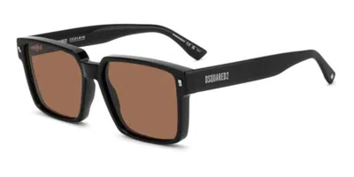 Dsquared2 D2 0202/g/s Asian Fit 807/70 Men's Sunglasses  Size 58 In Black