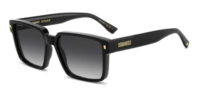 Dsquared2 D2 0202/g/s Asian Fit 807/9o Men's Sunglasses  Size 58 In Black
