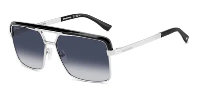 Dsquared2 D2 0212/s Bsc/08 Men's Sunglasses Silver Size 61 In Gray