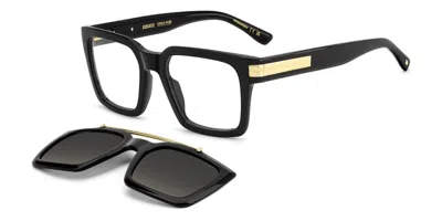 Dsquared2 D2 0220/c With Clip-on 2m2/wj Men's Glasses Black Size 53 - Free Lenses - Blue Light Block Available