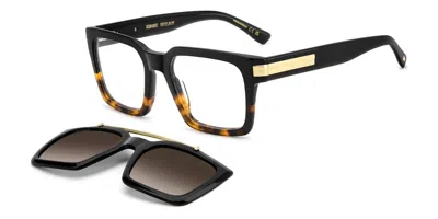 Dsquared2 D2 0220/c With Clip-on Wr7/la Men's Glasses Black Size 53 - Free Lenses - Blue Light Block Available In Brown
