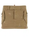 Dsquared2 Beige Short Skirt With Distressed Effect