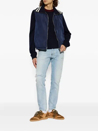 Dsquared2 D2 College Logo-patch Wool Sweater In Blue