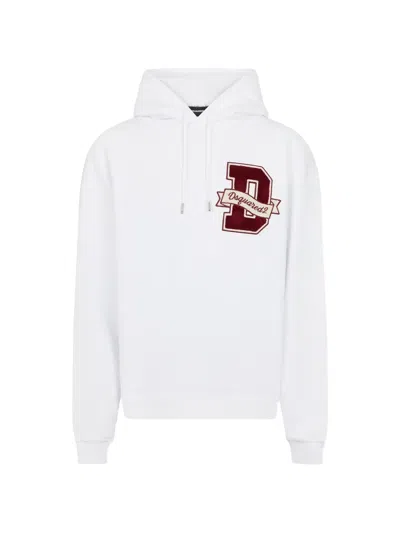 Dsquared2 D2 College Relax-fit Hoodie In White