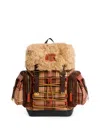 Dsquared2 Checkered Backpack In Brown