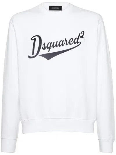 Dsquared2 D2 Cotton Sweatshirt In White