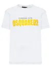 Dsquared2 D2 Dean&dan Logo White T-shirt In Bordeaux
