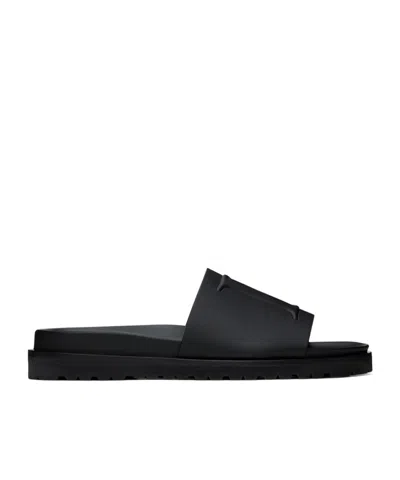 Dsquared2 D2 Embossed-logo Slides In Black