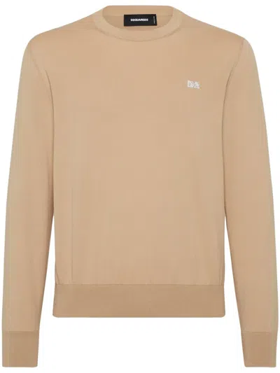 Dsquared2 D2 Embroidered Jumper In Neutrals