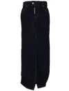 Dsquared2 Front Slit Skirt Back Pockets In Navy Blue