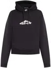Dsquared2 D2 Logo Printed Drawstring Hoodie In Black