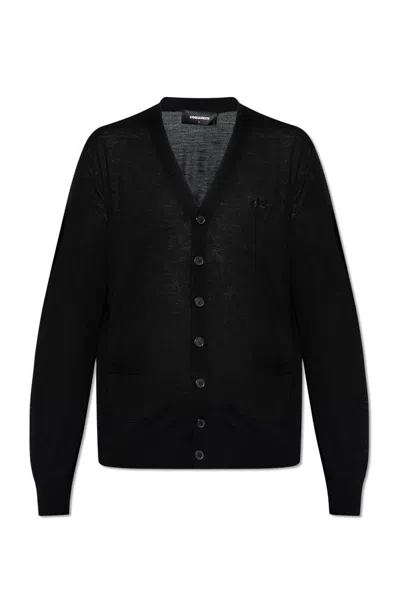 Dsquared2 D2 Knit Cardigan In Black