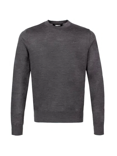 Dsquared2 D2 Knit Crewneck Pullover In Grey