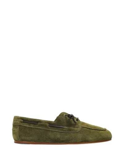 Dsquared2 D2 Lace-up Fastening Suede Boat Shoes In Green
