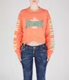 Dsquared2 D2 Leaf Cut Sweatshirt In Paradise Pink