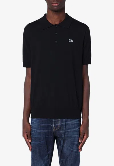 Dsquared2 D2 Logo Polo T-shirt In Black