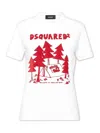 Dsquared2 Maple Leaf House Print T-shirt In Blanco
