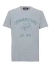Dsquared2 Bros Logo Print Crewneck T-shirt In Gris