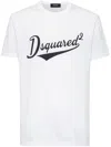Dsquared2 White T-shirt With Logo Print On The Front In Cotton Man In White