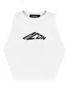 Dsquared2 Logo-print Sleeveless Racerback Top In Blanco