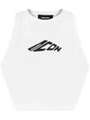 Dsquared2 Logo-print Sleeveless Racerback Top In White